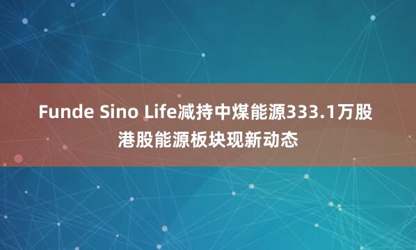 Funde Sino Life减持中煤能源333.1万股 港股能源板块现新动态