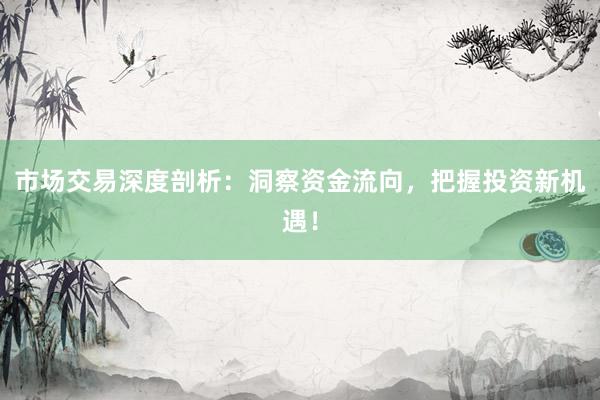 市场交易深度剖析：洞察资金流向，把握投资新机遇！