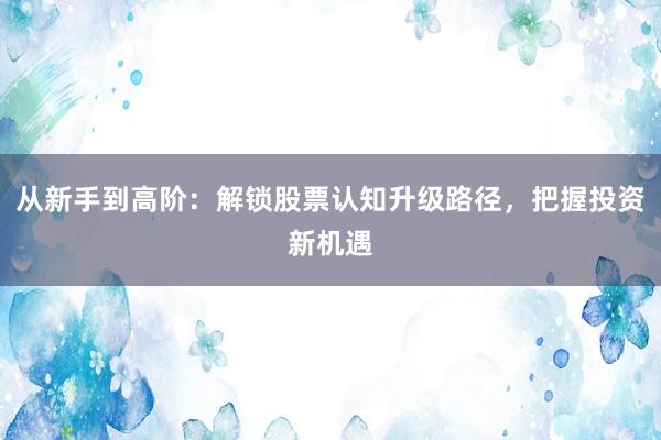 从新手到高阶：解锁股票认知升级路径，把握投资新机遇