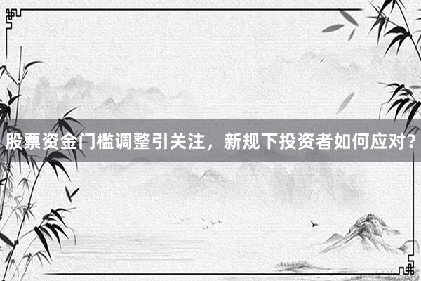 股票资金门槛调整引关注，新规下投资者如何应对？