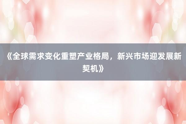 《全球需求变化重塑产业格局，新兴市场迎发展新契机》