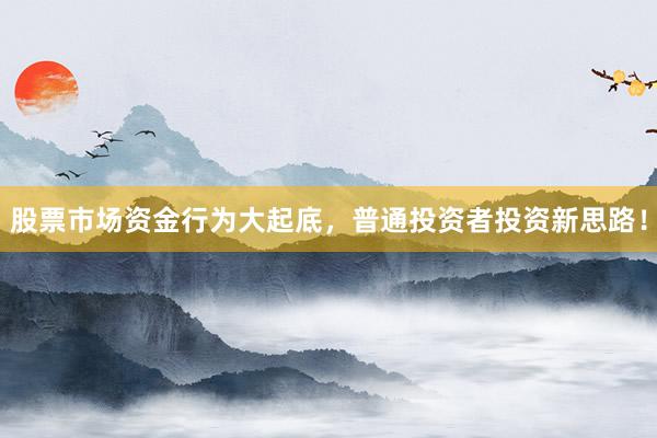 股票市场资金行为大起底，普通投资者投资新思路！