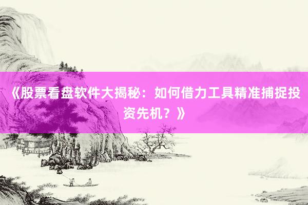 《股票看盘软件大揭秘：如何借力工具精准捕捉投资先机？》