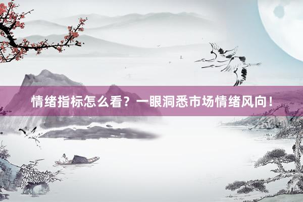 情绪指标怎么看？一眼洞悉市场情绪风向！