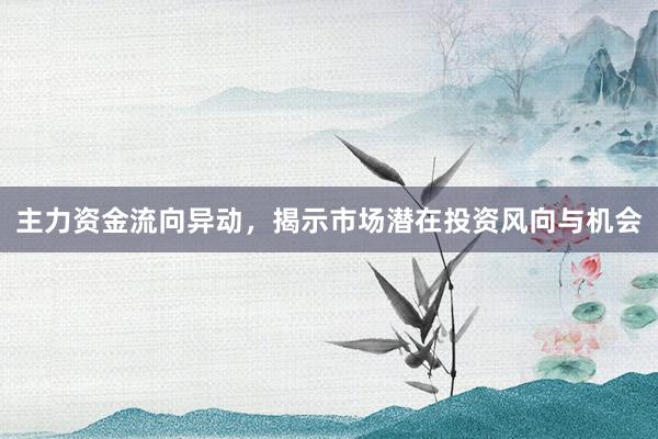 主力资金流向异动，揭示市场潜在投资风向与机会
