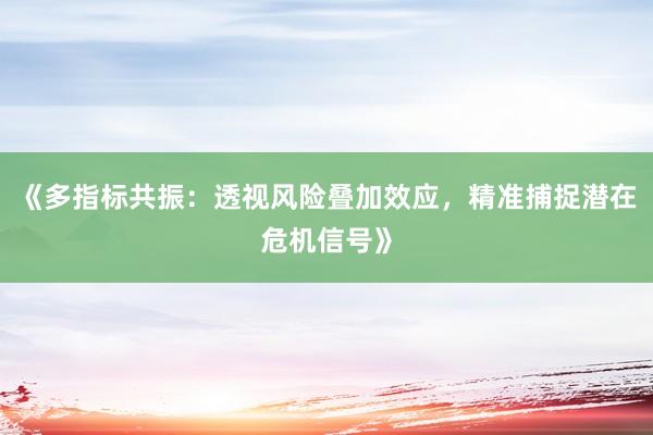 《多指标共振：透视风险叠加效应，精准捕捉潜在危机信号》