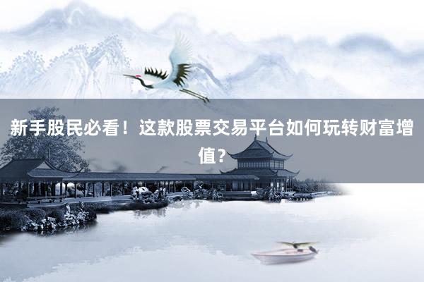 新手股民必看！这款股票交易平台如何玩转财富增值？